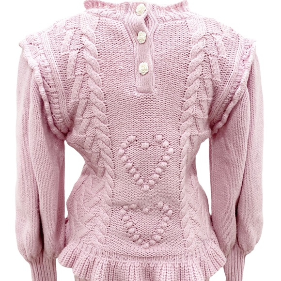 LOVESHACKFANCY Calantha Pullover Sweater & Brendana Knit Mini Skirt Set Size S - Picture 12 of 12